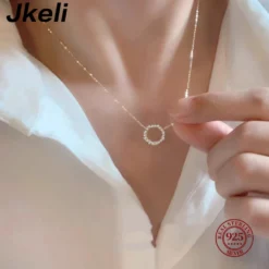 Jkeli-100-S925-Sterling-Silver-Plated-14K-Gold-Necklace-with-Full-Diamond-Circle-Style-Japanese-and-2.webp