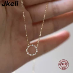 Jkeli-100-S925-Sterling-Silver-Plated-14K-Gold-Necklace-with-Full-Diamond-Circle-Style-Japanese-and.webp