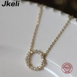 Jkeli-100-S925-Sterling-Silver-Plated-14K-Gold-Necklace-with-Full-Diamond-Circle-Style-Japanese-and-3.webp