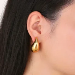 Vintage-Gold-Color-Plated-Chunky-Dome-Drop-Earrings-for-Women-Glossy-Thick-Teardrop-Waterdrop-Hoop-Earring-1.webp